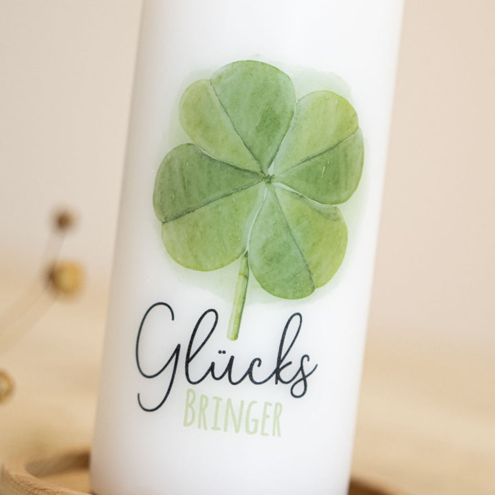 Kerze Glücksbringer Kleeblatt