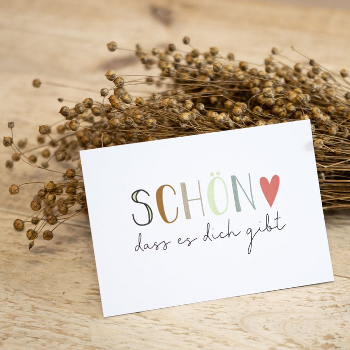 Postkarte schön, dass es dich gibt
