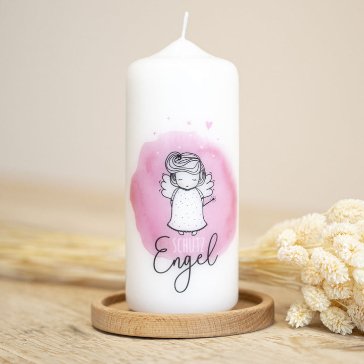 Kerze Schutzengel rosa