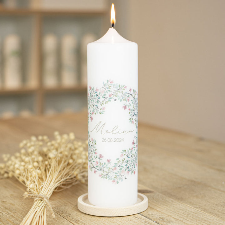 Taufkerze Blumen Melina
