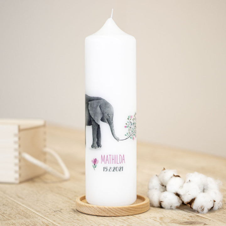 Taufkerze Elefant Mathilda