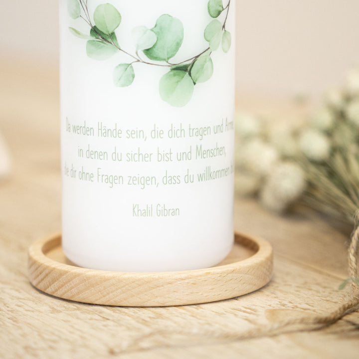 Taufkerze Eukalyptus Taufspruch