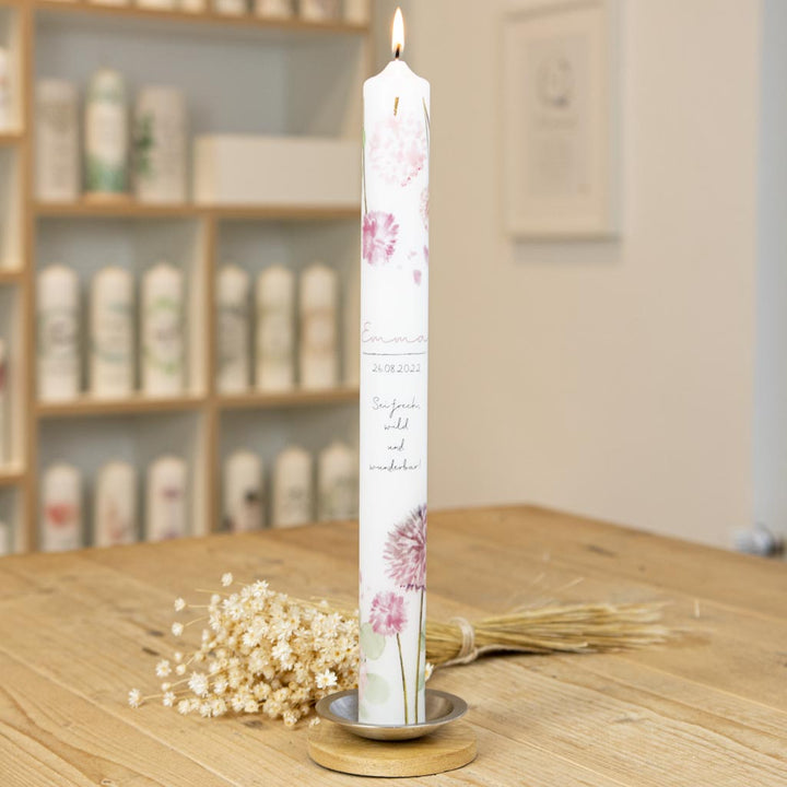 40cm Taufkerze Blumen Emma