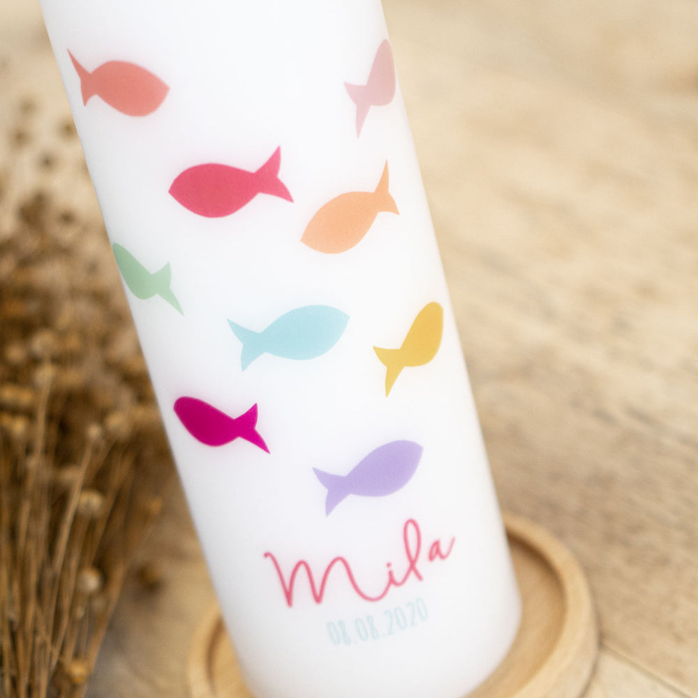 Taufkerze Fische bunt