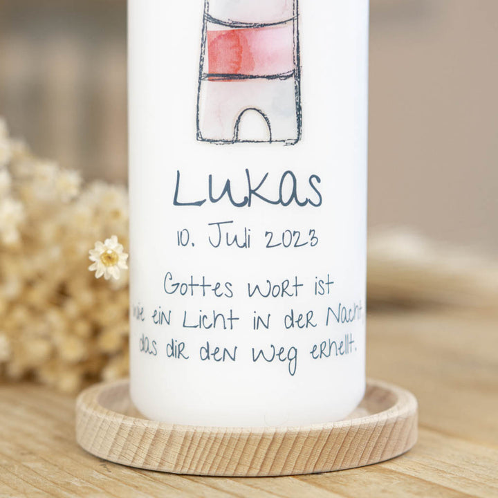 Taufspruch passend zur Taufkerze Leuchtturm