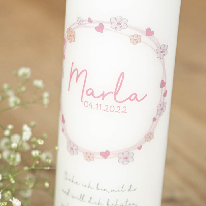 Taufkerze Rosa Marla