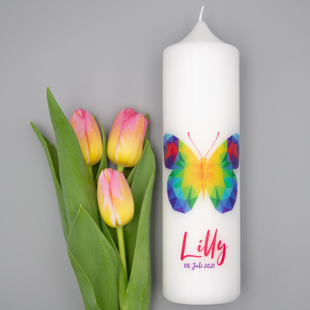 Taufkerze Schmetterling - Lilly
