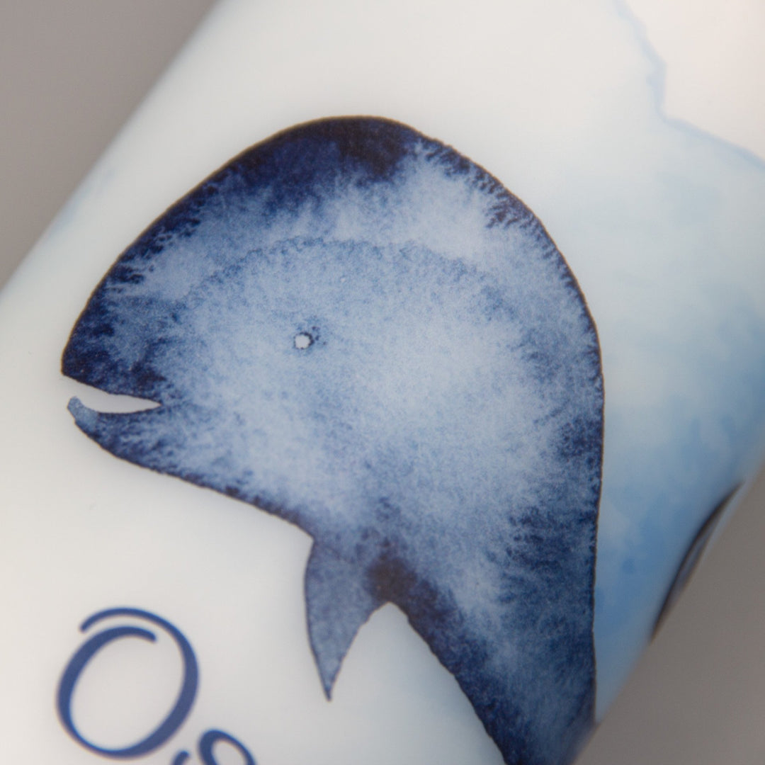 Taufkerze Wal Oscar Wasserfarbe