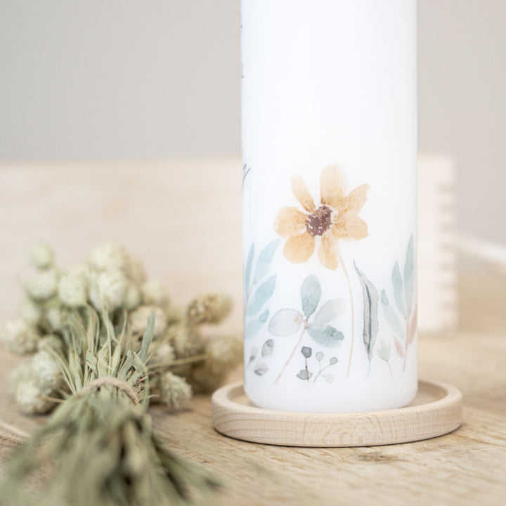 Taufkerze Mädchen Blumen Emily