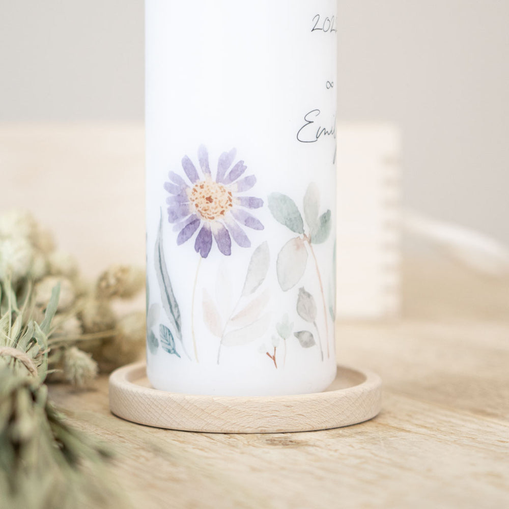 Taufkerze Mädchen Wildblumen